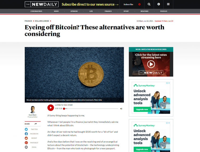 Eyeing off Bitcoin? These alternatives are worth considering – The New Daily